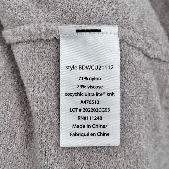 Barefoot Dreams CozyChic Ultra Lite Hooded Seashore Cardigan Tan Size Medium - Picture 8 of 8